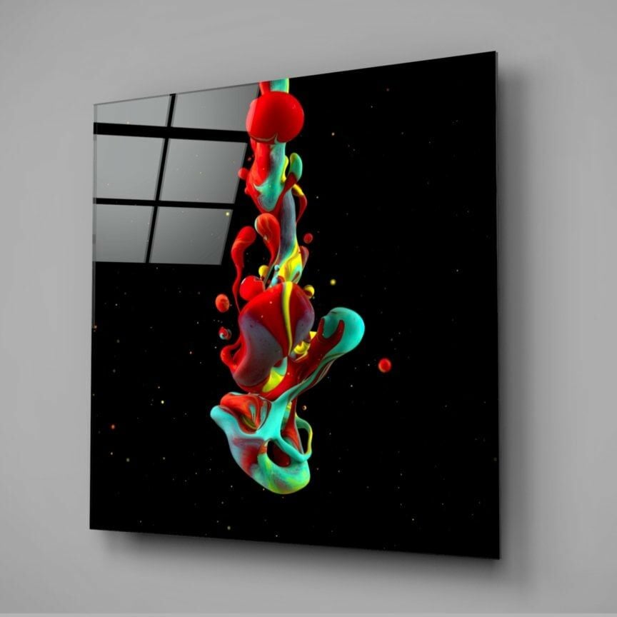 Renklerin Dansı Cam Tablo