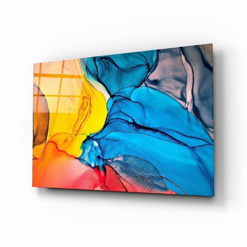 Renklerin Dansı Cam Tablo