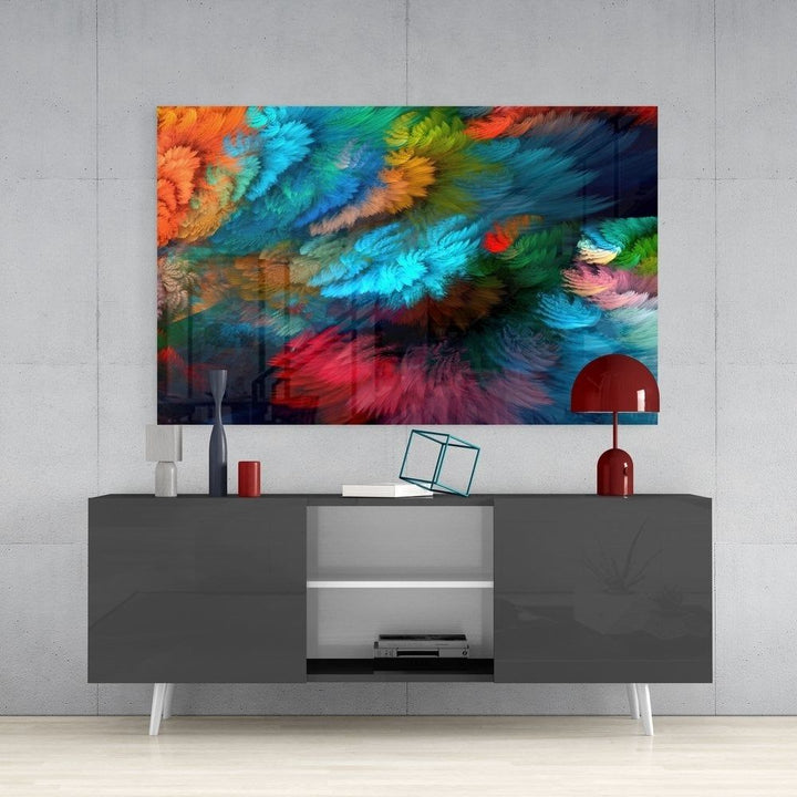Renklerin Dansı Cam Tablo