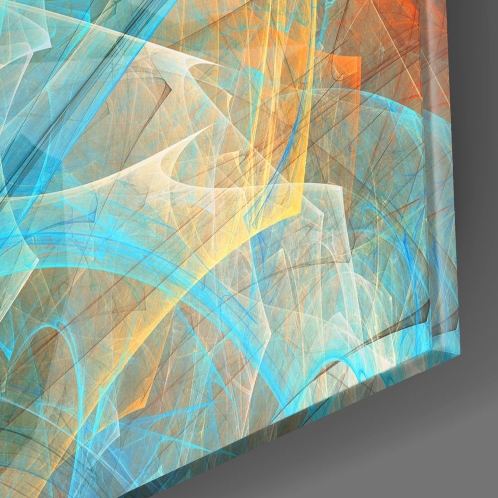 Renkli Ağlar Cam Tablo