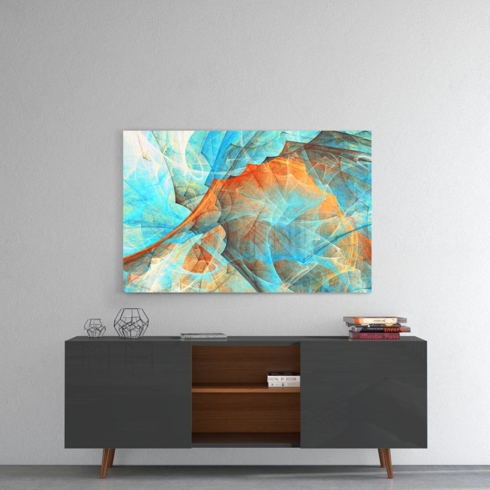 Renkli Ağlar Cam Tablo