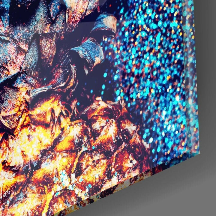 Renkli Ananas Cam Tablo