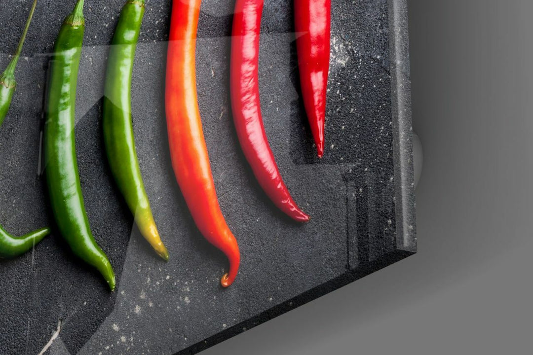 Renkli Biberler Cam Tablo