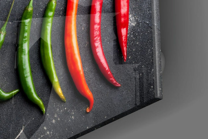 Renkli Biberler Cam Tablo