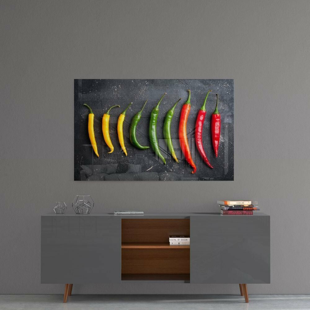 Renkli Biberler Cam Tablo