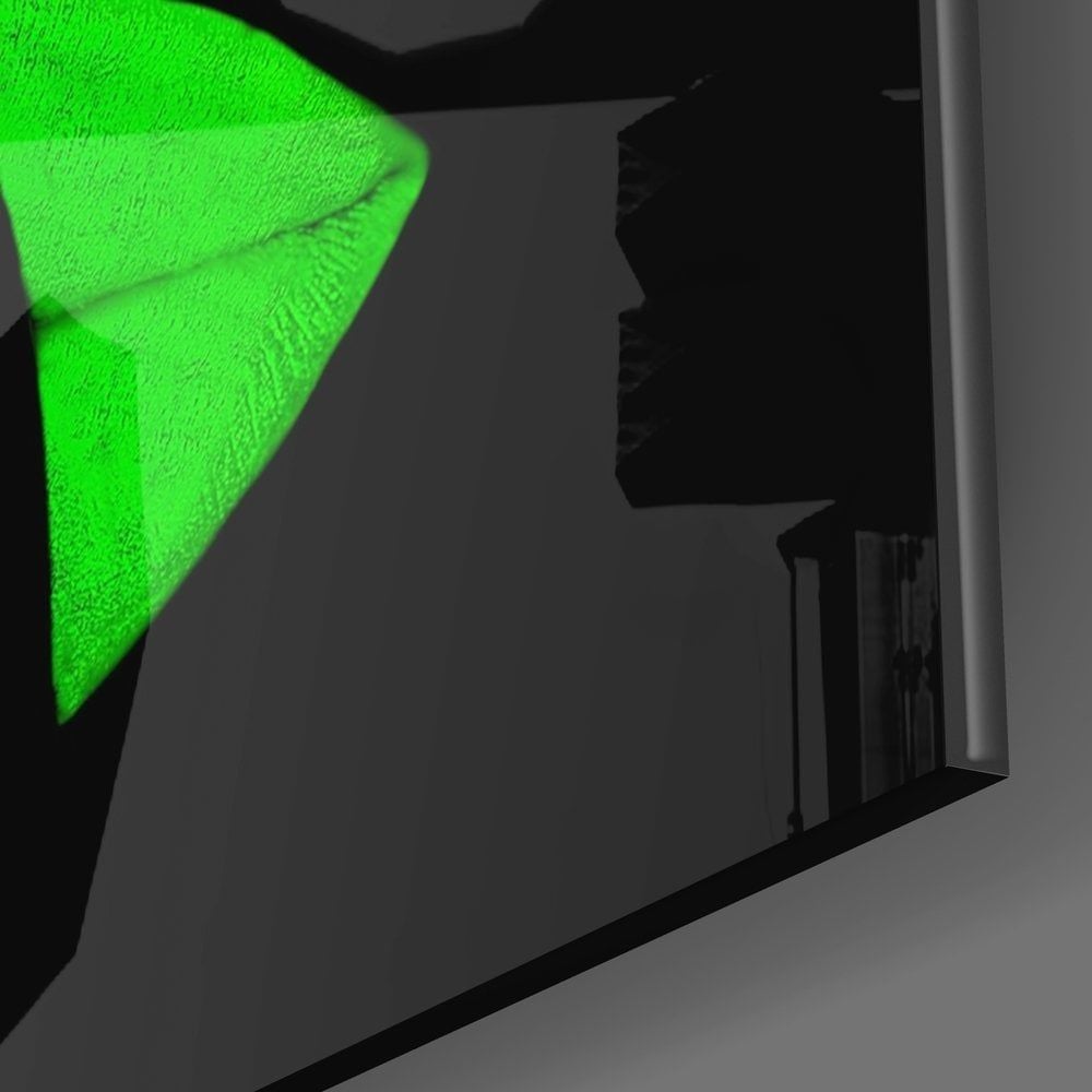 Renkli Dudaklar Cam Tablo