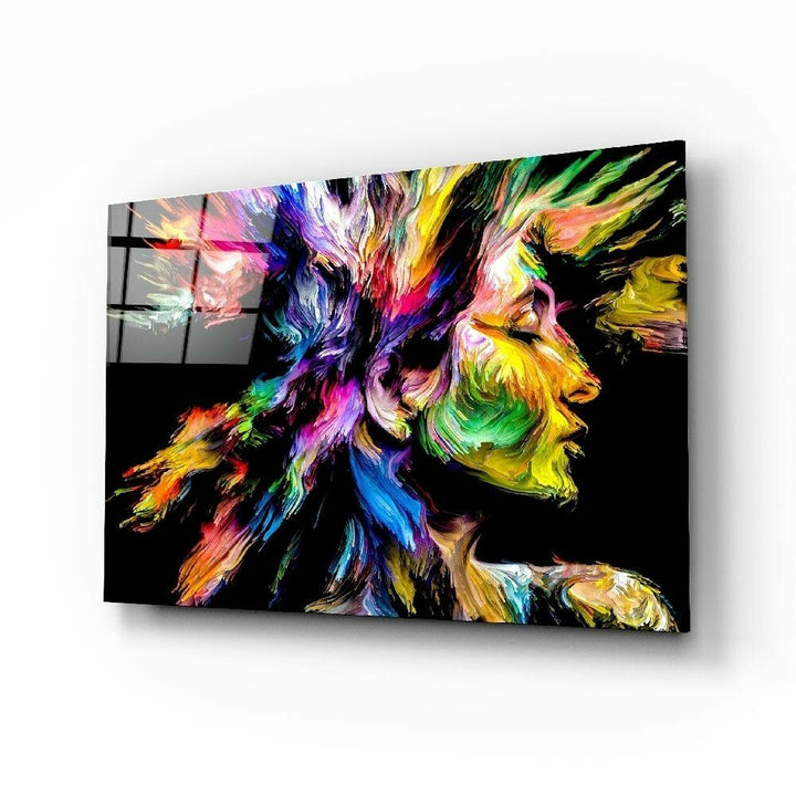 Renkli Düşünceler Cam Tablo