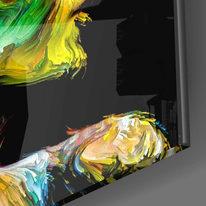 Renkli Düşünceler Cam Tablo