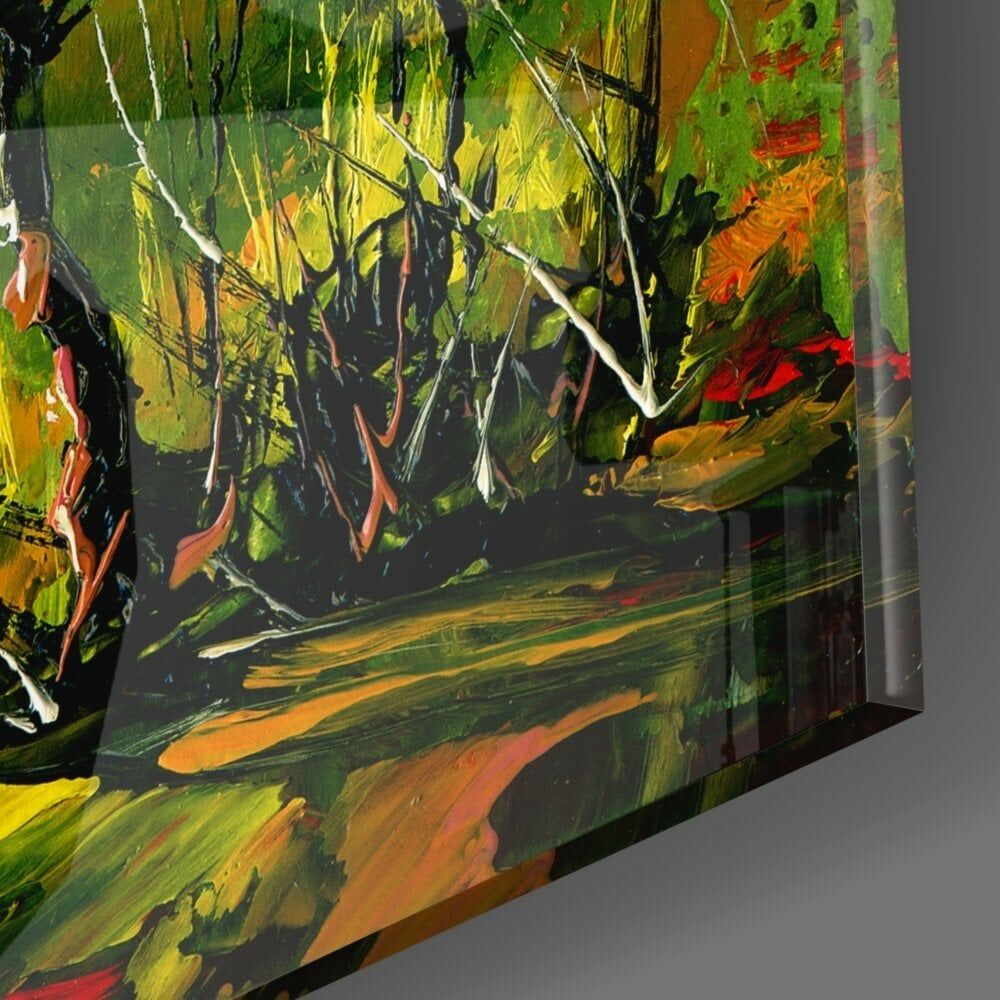 Renkli Sonbahar Cam Tablo