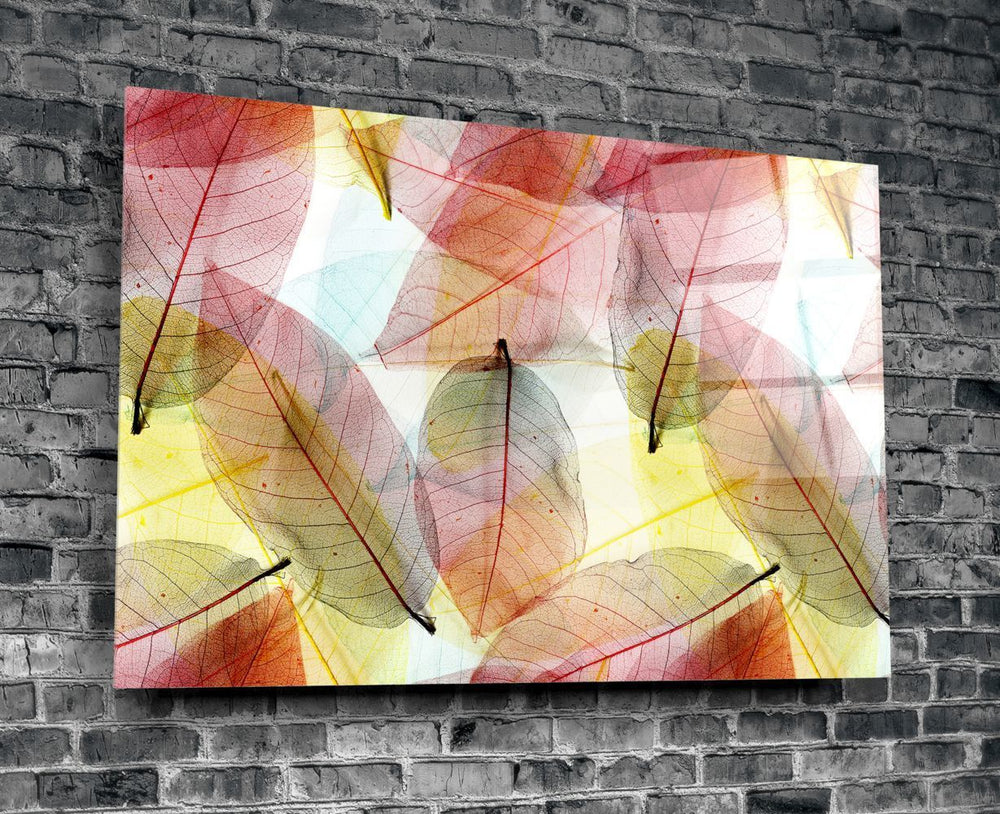 Renkli Yapraklar Cam Tablo