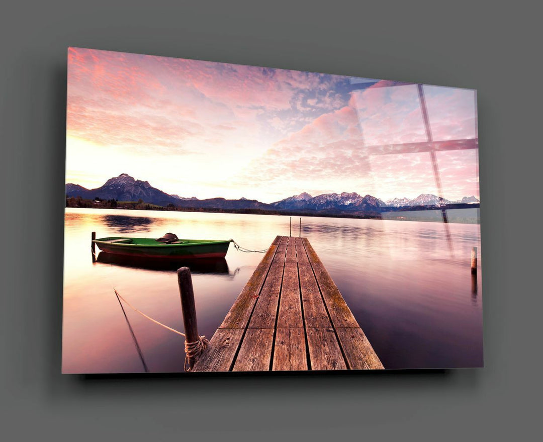 Sahilde Gün Batımı Cam Tablo No:2067