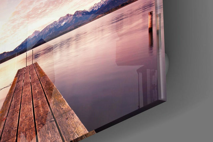 Sahilde Gün Batımı Cam Tablo No:2067