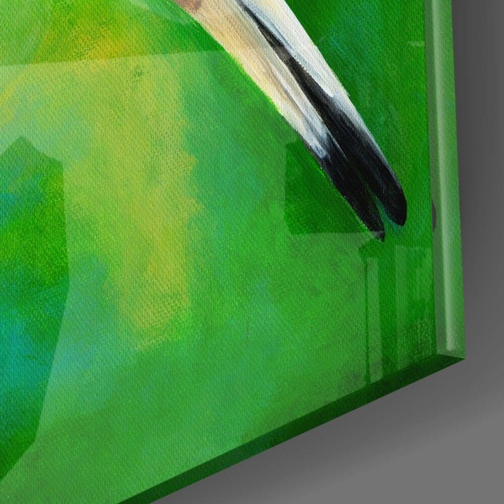 Sarı Asma Kuşu Cam Tablo