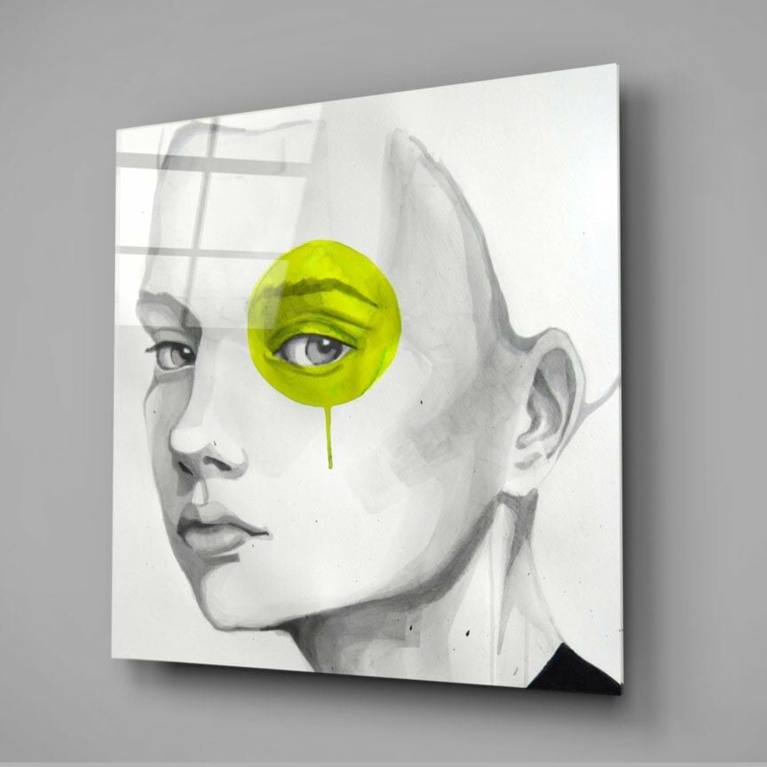 Sarı Bakış Cam Tablo