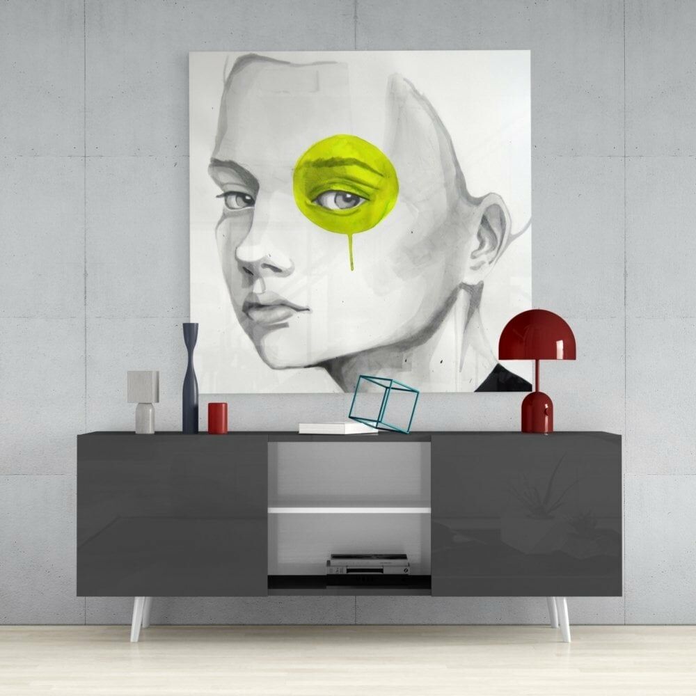 Sarı Bakış Cam Tablo