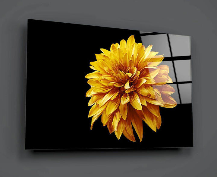 Sarı Çiçek Cam Tablo