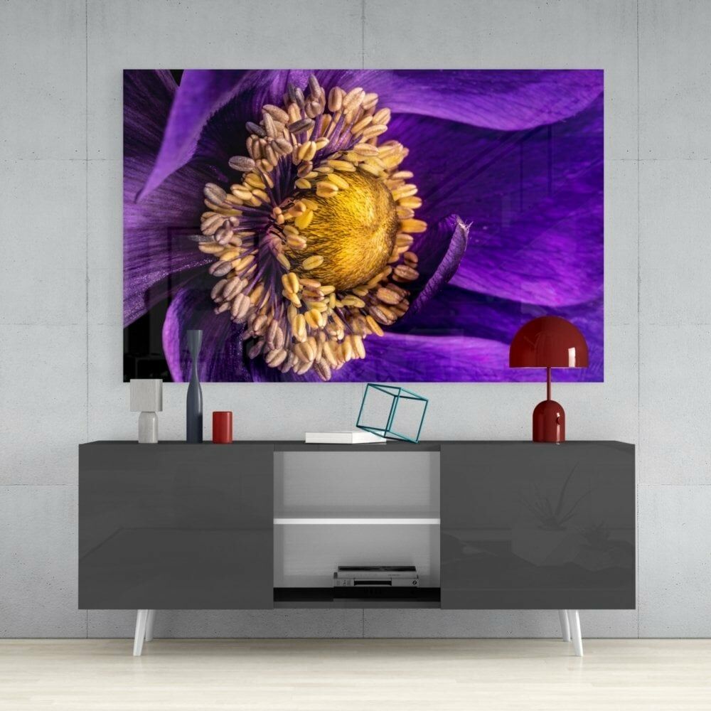 Sarı Çiçek Cam Tablo