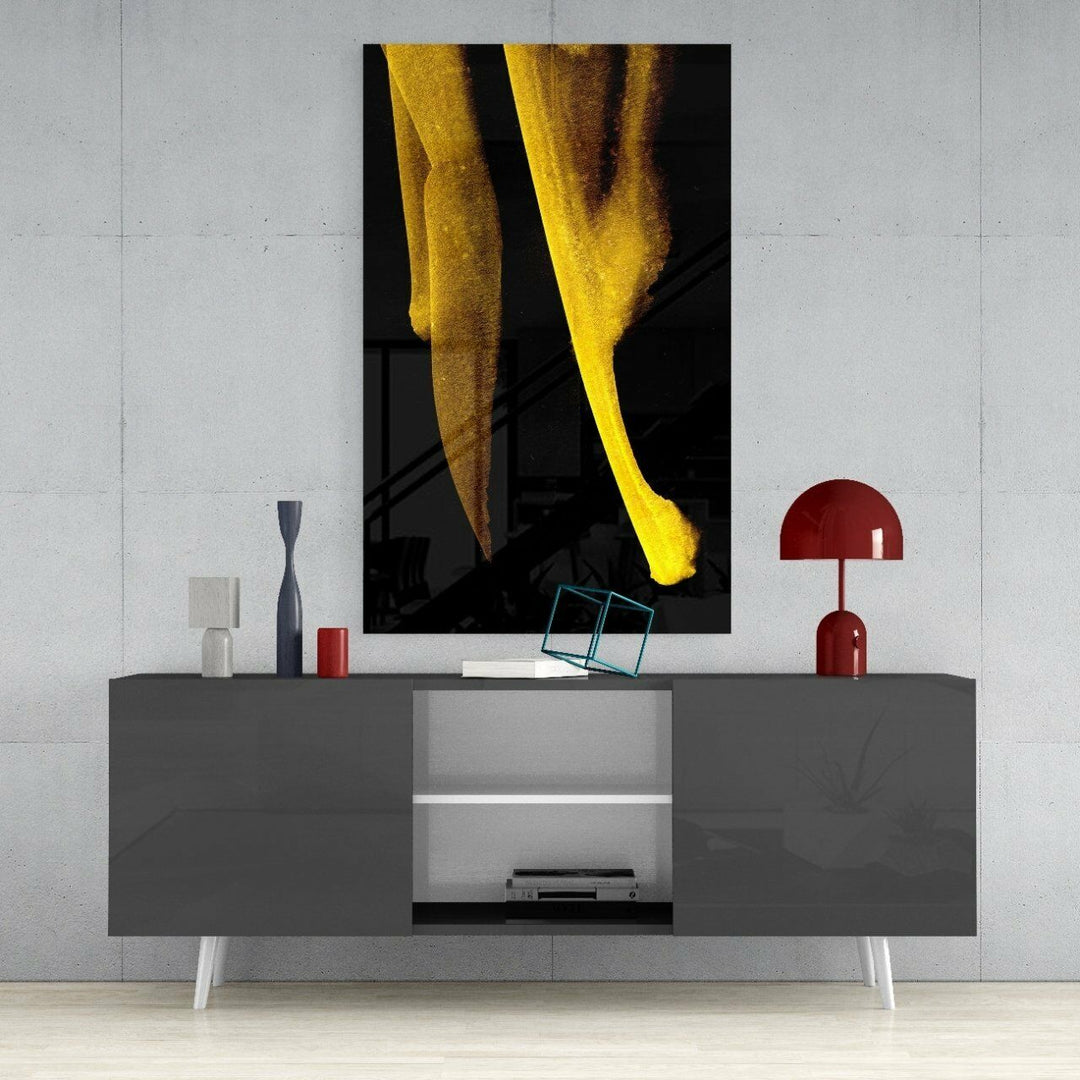 Sarı Hikaye Cam Tablo