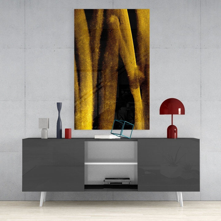 Sarı Hikaye Cam Tablo