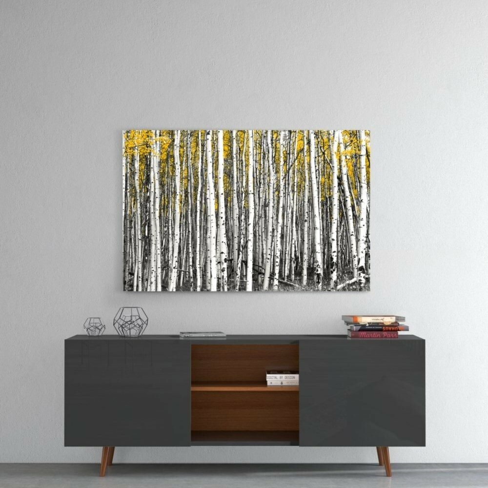 Sarı Orman Cam Tablo