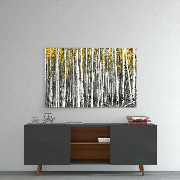 Sarı Orman Cam Tablo