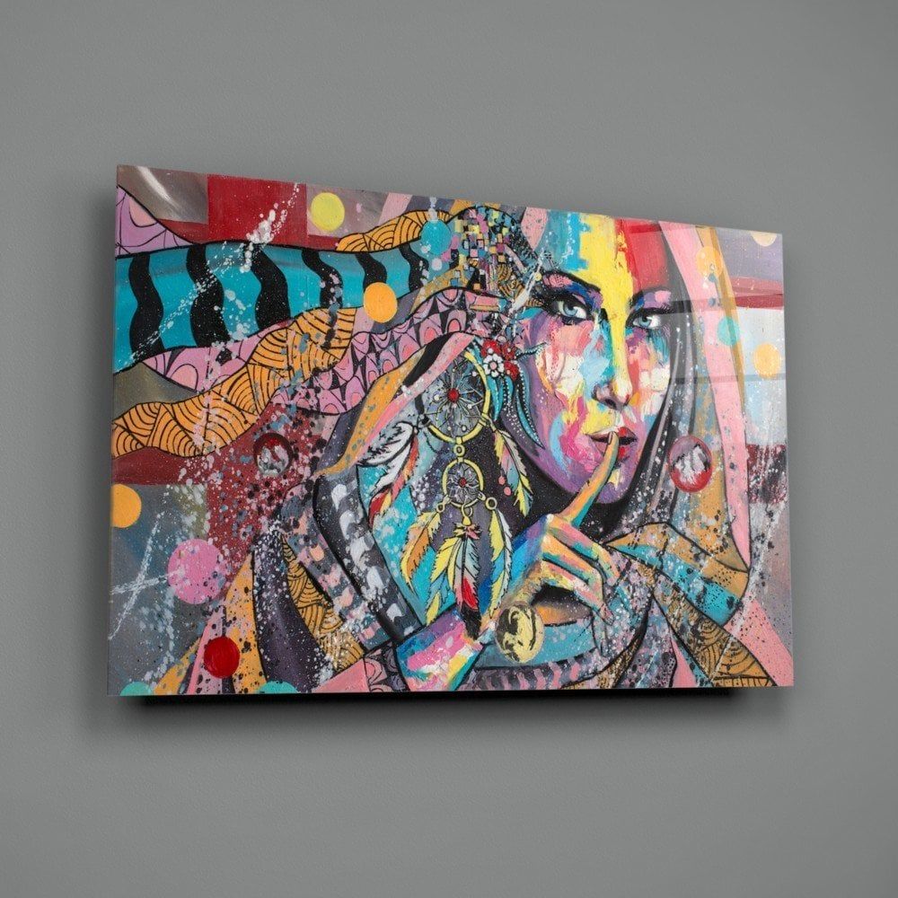 Sessizlik Kadın Cam Tablo