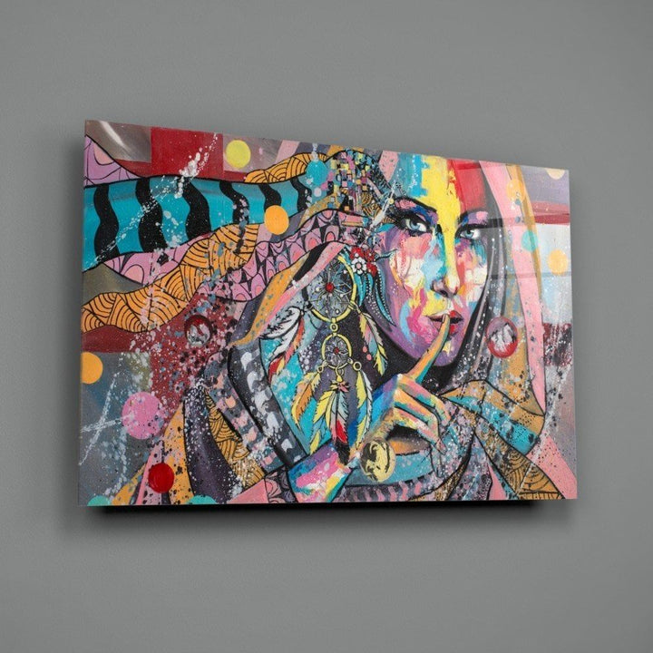 Sessizlik Kadın Cam Tablo