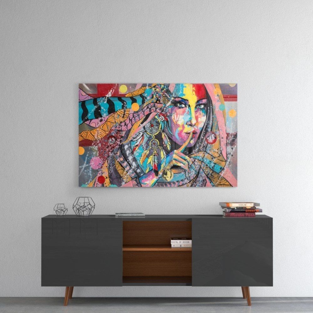 Sessizlik Kadın Cam Tablo