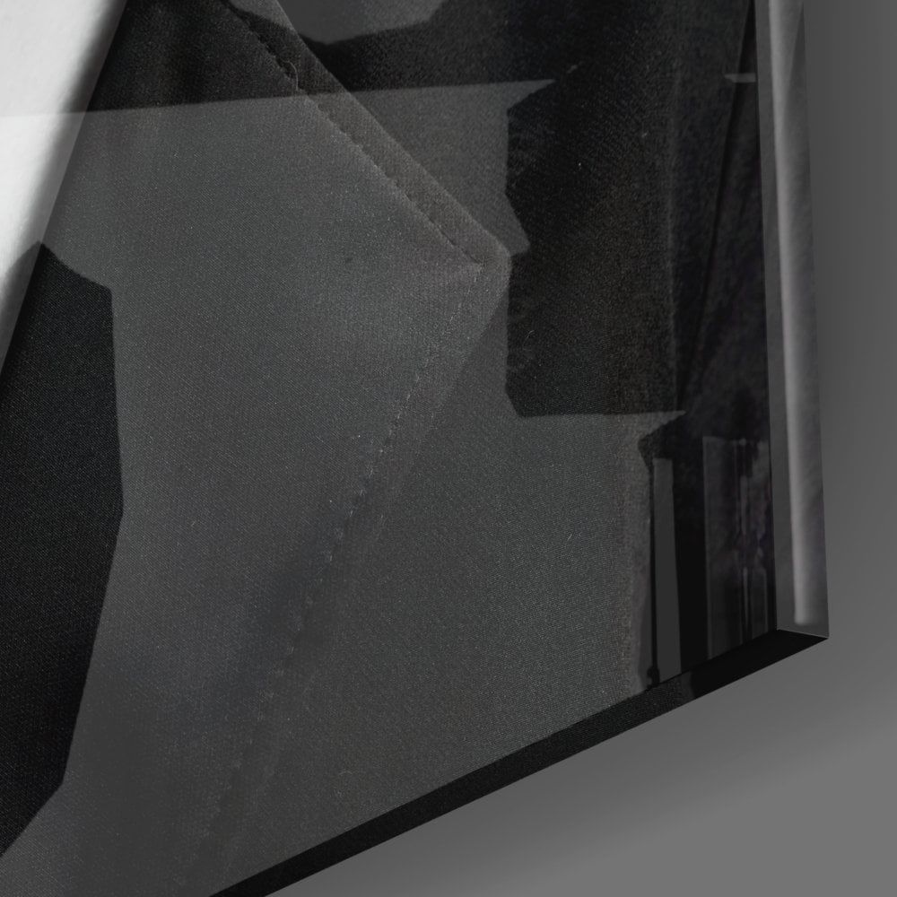 Siyah Beyaz Kadın Cam Tablo