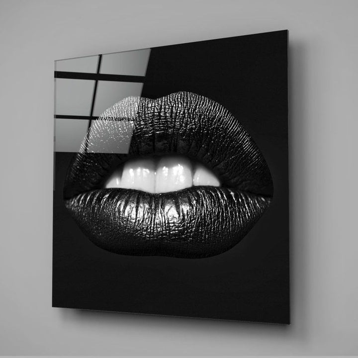 Siyah Dudaklar Cam Tablo