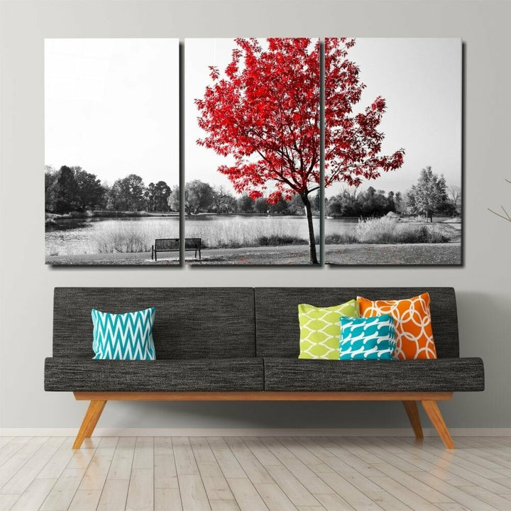 Sonbahar Ağacı Mega Cam Tablo