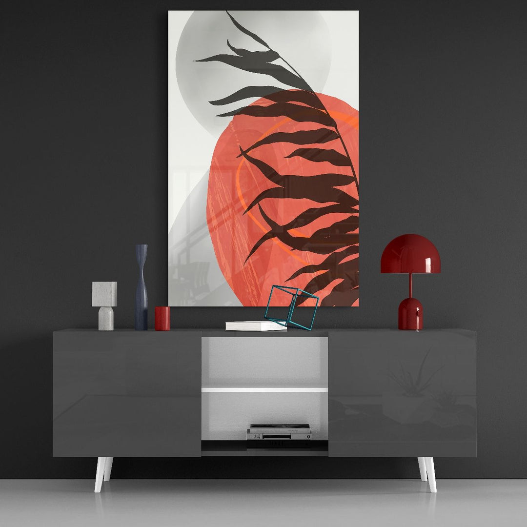 Sonbahar Kırmızı Cam Tablo