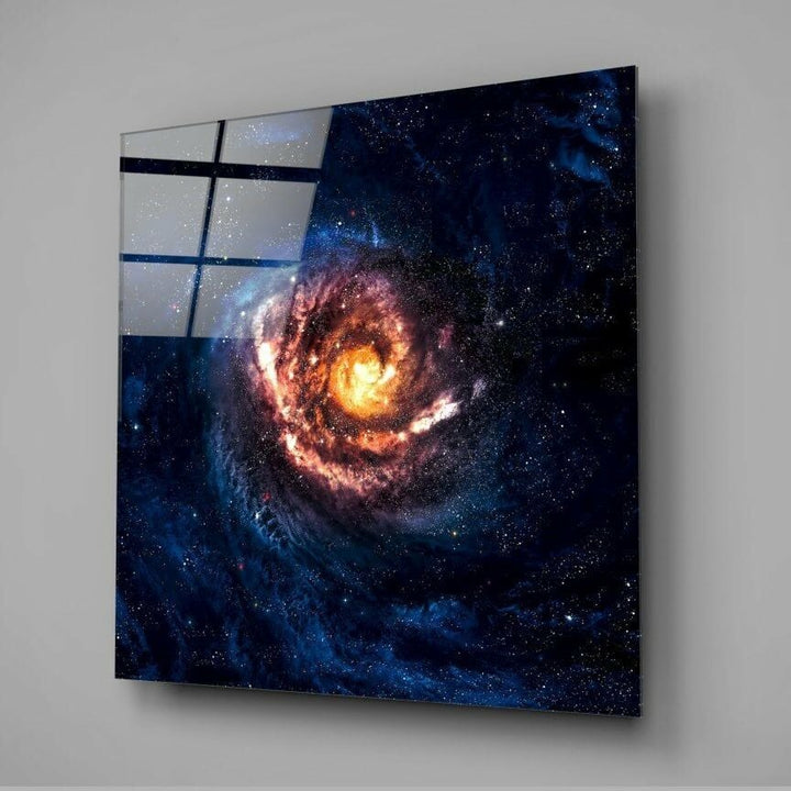 Sonsuzluk Kızıl Uzay Cam Tablo