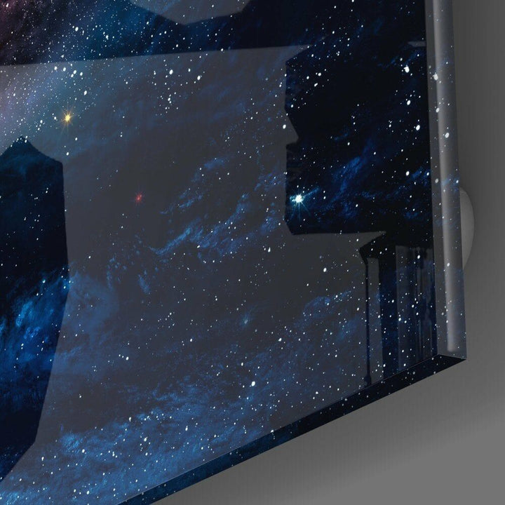 Sonsuzluk Kızıl Uzay Cam Tablo