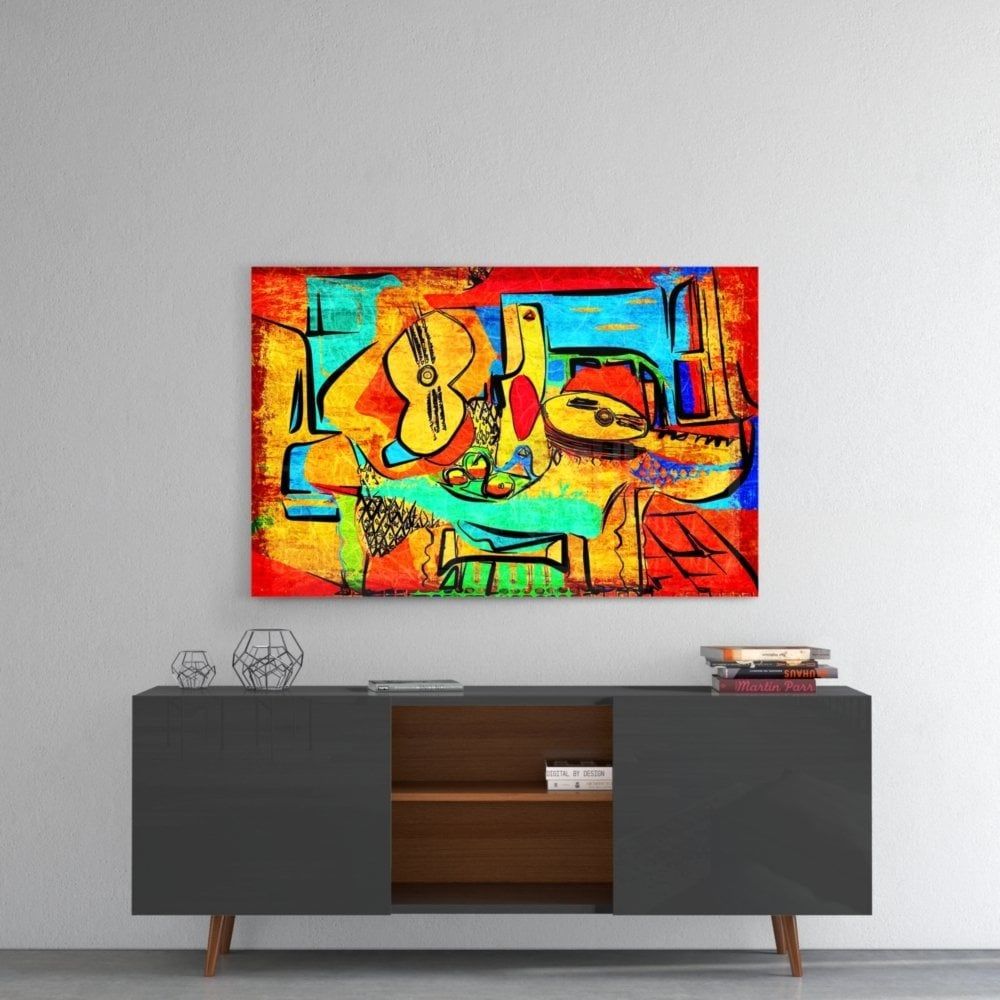 Soyut Çello Cam Tablo