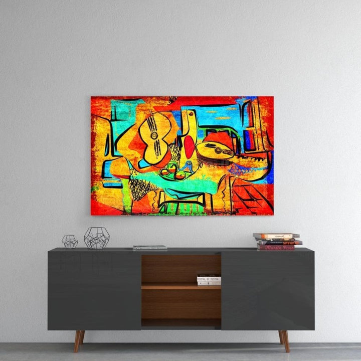 Soyut Çello Cam Tablo