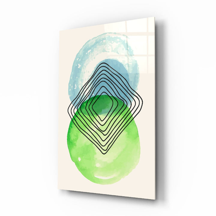 Soyut Çevreler Cam Tablo