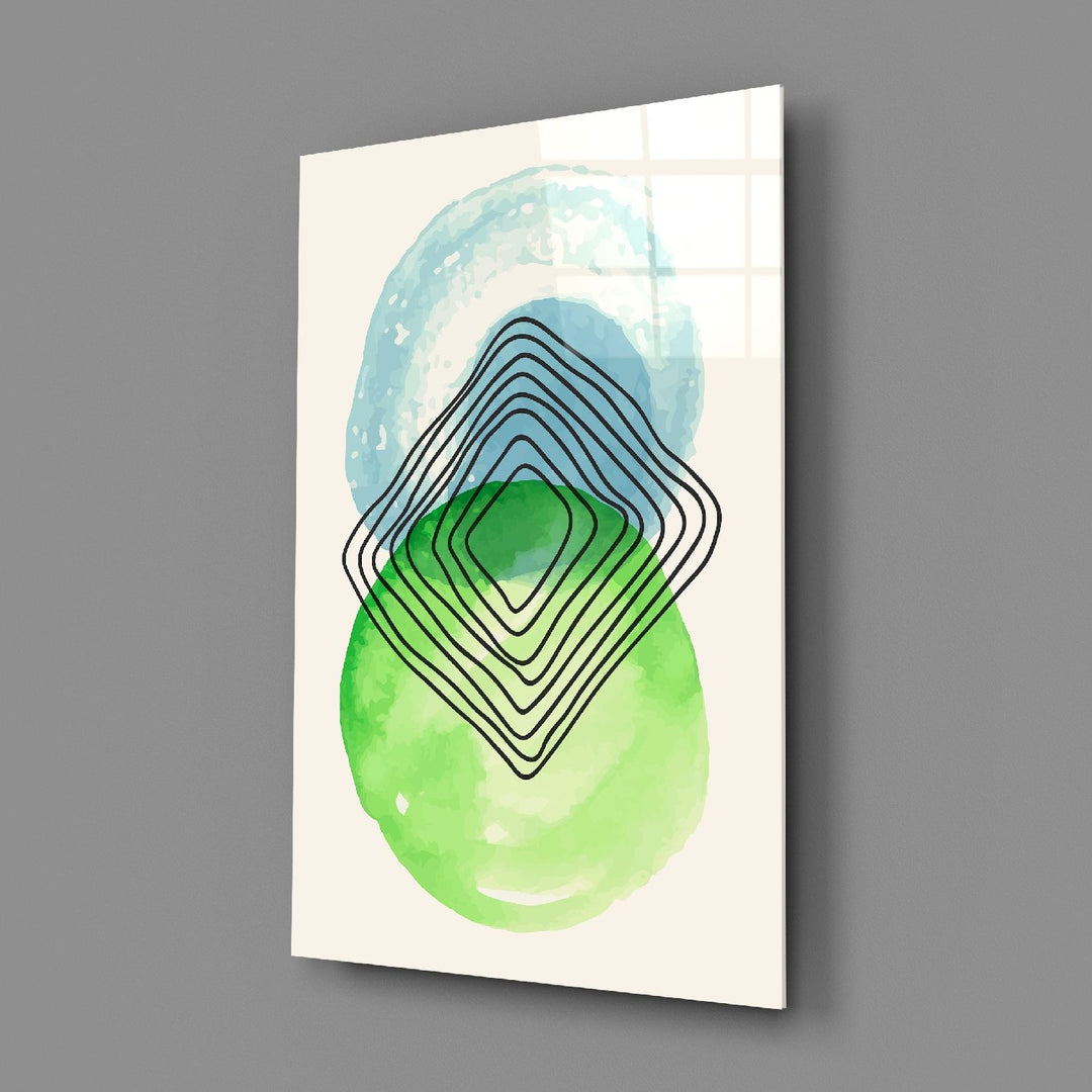 Soyut Çevreler Cam Tablo