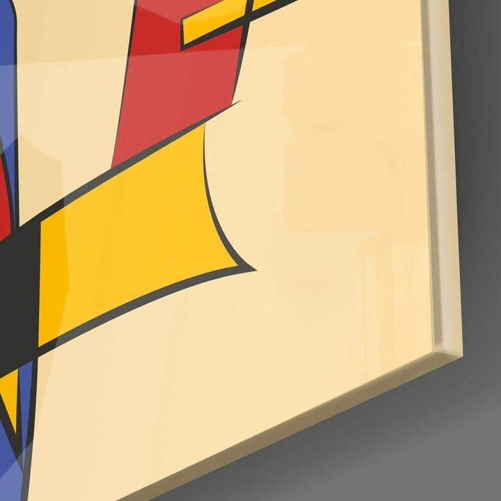 Soyut Çizgiler Cam Tablo