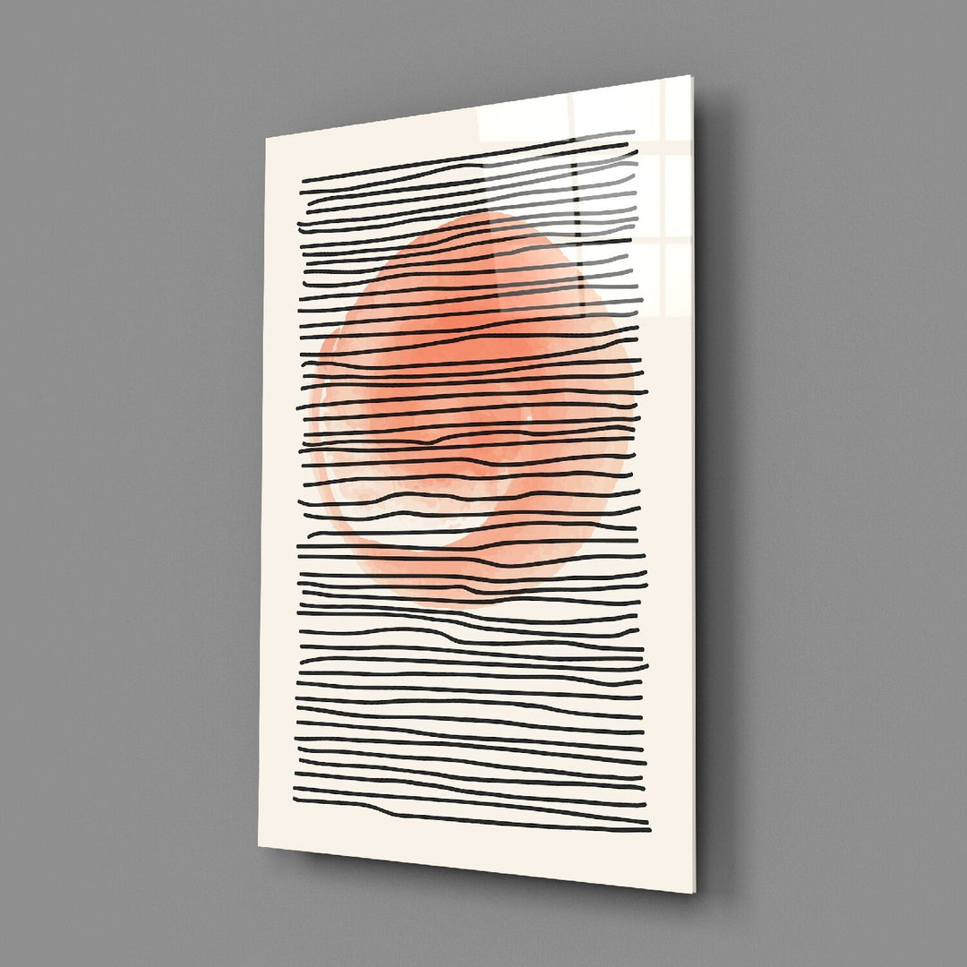 Soyut Gün Batımı Cam Tablo