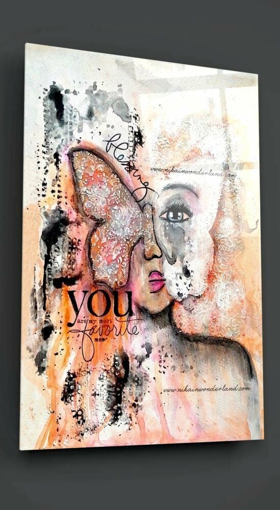 Soyut Kadın Cam Tablo