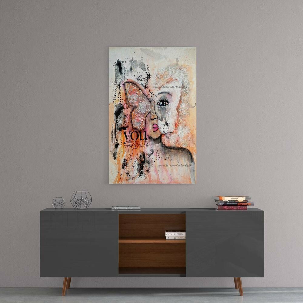 Soyut Kadın Cam Tablo
