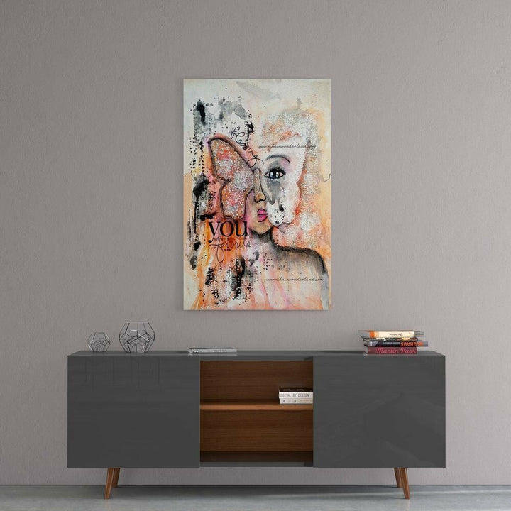 Soyut Kadın Cam Tablo