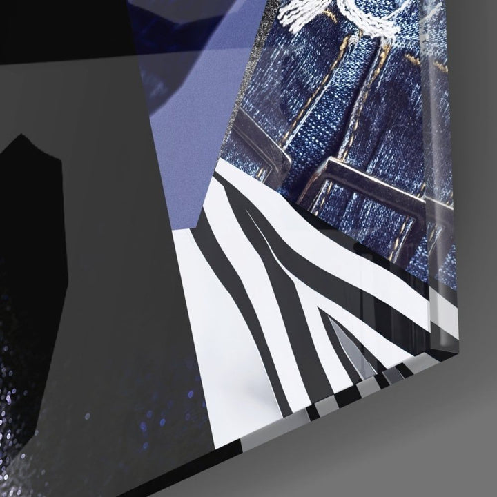 Soyut Kadın Portre Cam Tablo