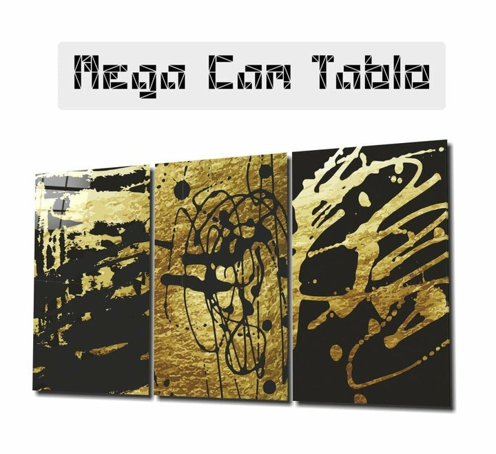 Soyut Karalamalar Mega Cam Tablo