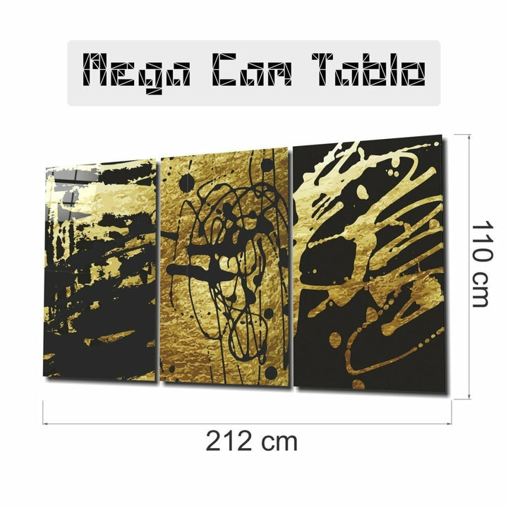 Soyut Karalamalar Mega Cam Tablo