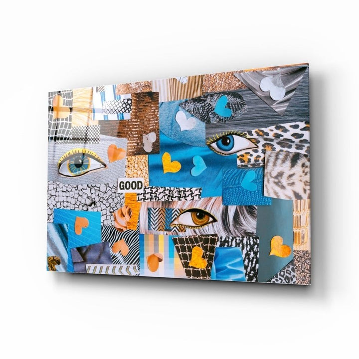 Soyut Karmaşa Cam Tablo