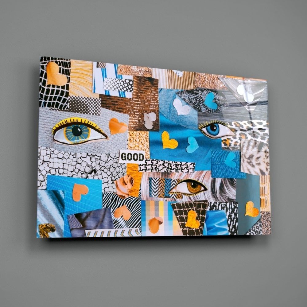 Soyut Karmaşa Cam Tablo