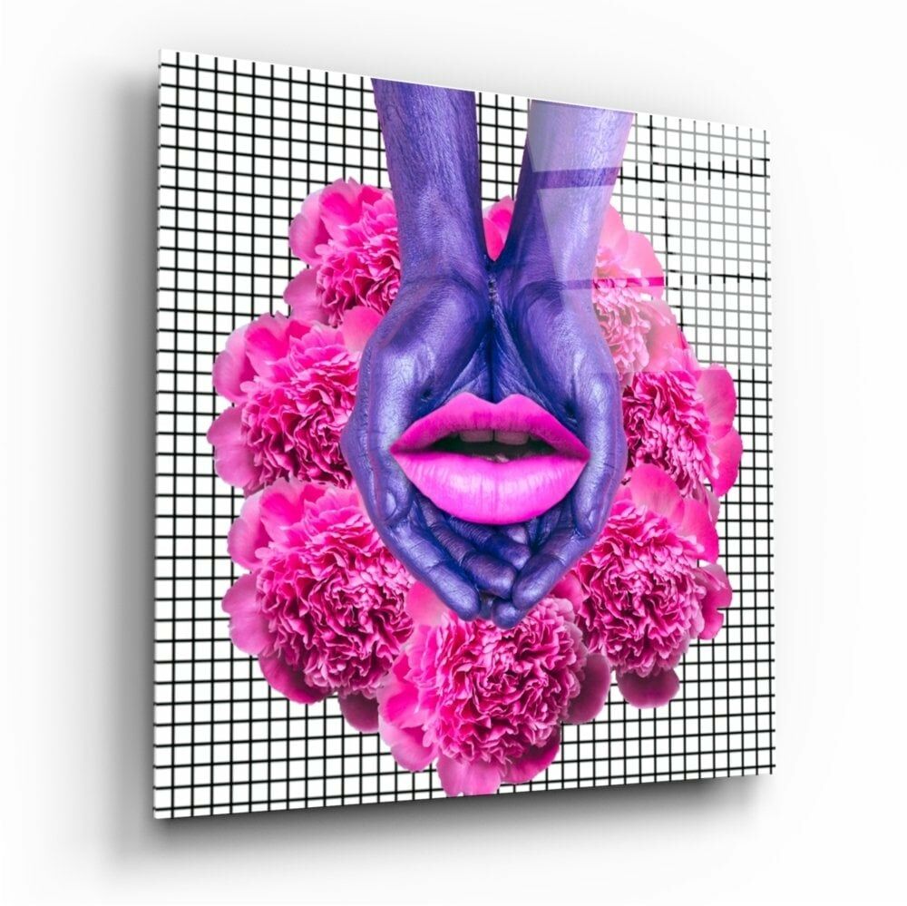 Soyut Karmaşa Cam Tablo