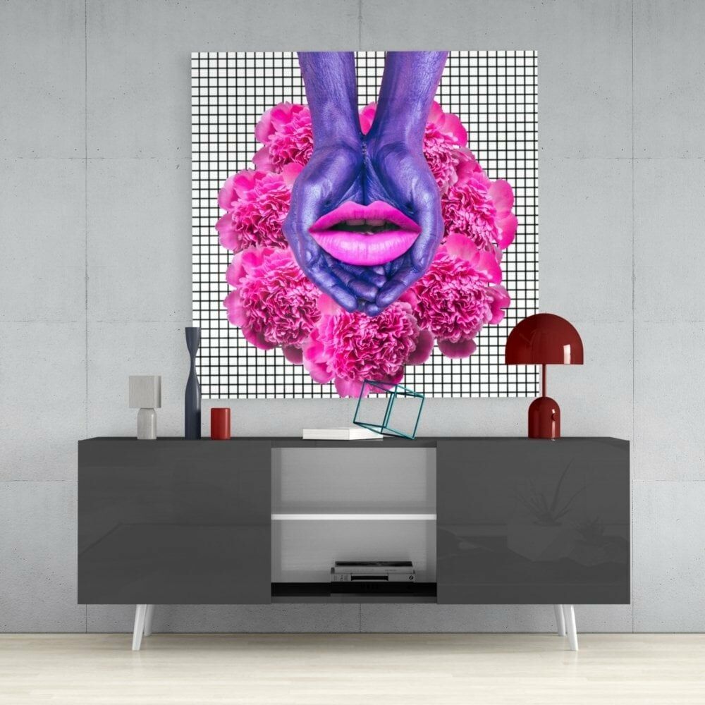 Soyut Karmaşa Cam Tablo